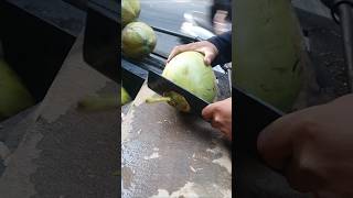 satisfying, sliced ​​young coconut #shorts #streetfood #viral #coconut #asmr