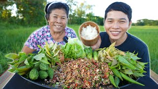 ลาบปลาขาว ผักแน่นๆ แซ่บๆกลางทุ่งนายามเย็น | อร่อยนัวร์