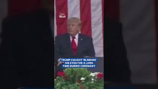 Trump caught 'blinking' his eyes during Memorial Day ceremony