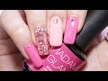 💖Sparkly Pink Gel Polish Design (Gel Overlay On Natural Nails!) - femketjeNL