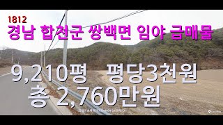 [번호 1812}경남 합천군 쌍백면 주말농장 임야 평당3천원