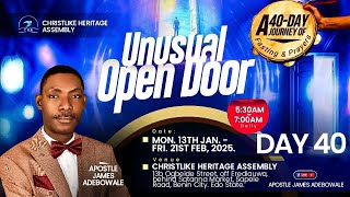 ACTIVATING UNUSUAL OPEN DOOR || DAY 40 || 40-DAY FAST || Apostle James Adebowale || 21st Feb. 2025.