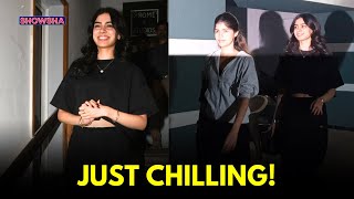 Khushi Kapoor \u0026 Anjini Dhawan Hang Out At Shanaya Kapoor's Home In Relaxed Fits | WATCH