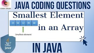 smallest Element In Array In Java | Minimum Number In Array Java | Java Interview Coding Questions