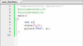 C Programming Tutorial - 10: The pow() Function