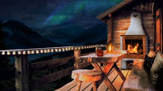 Cozy Cabin Porch Ambience | Relaxing Sounds for Sleep | Cozy Fireplace Ambience