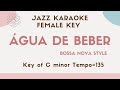 Água de Beber - The higher female key - Bossa Nova Jazz Sing along instrumental KARAOKE BGM