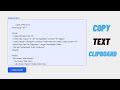 How To Copy Text To Clipboard Using JavaScript | Copy Code Clipboard CSS |