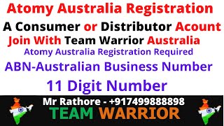 Atomy Australia Registration As a Consumer or Distributor Acount - TWR Join +917499888898  in Hindi