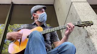 Busking to 12 Gypsy Jazz Tunes (Portland, Oregon July, 2020)