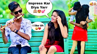 Impressing Cute Girl By Randomly Singing | Gone Romantic | Singing Pranks in India | Shaurya Flute |