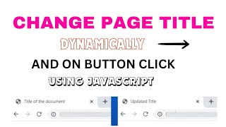 Change Page title using javaScript🤯