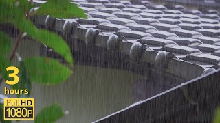 屋根瓦に降る雨の音でリラックスする3時間