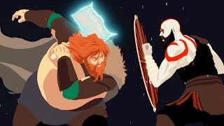God of war - Ragnarok - Animation fight between Kratos, Atreus and Thor