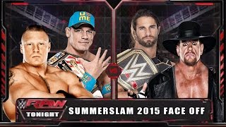 WWE RAW 15  John Cena & Brock Lesnar vs Seth Rollins & Undertaker
