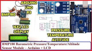 BMP180 Barometric Pressure/Temperature/Altitude Sensor Module – Arduino + LCD