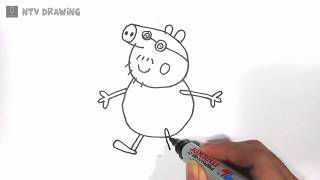 How to draw Peppa Pig Dad | Easy drawings