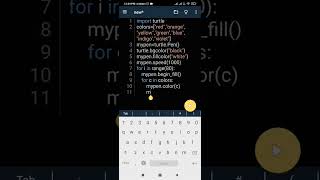 Simple pattern using rainbow 🌈 colors in turtle( python)