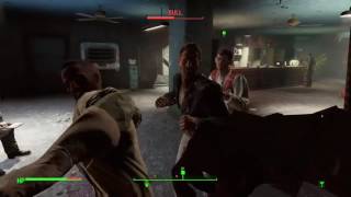 Travis Miles using a gun in the barfight quest