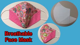 DIY#Breathable Face Mask sewing Tutorial #วิธีทำหน้ากาก😷😷ทรงสวยหายใจสบาย#マスクの作り方。