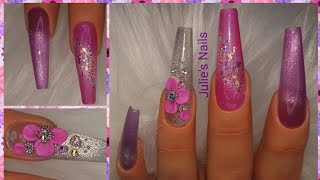 VENDEENI CAT EYE MAGNETIC GEL POLISH NAIL ART WITH 3D FLOWER DESIGN