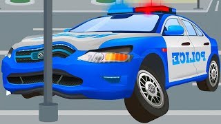 The Blue Police Car - Cars & Trucks Cartoons - Vehicle & Chi Chi Car for children Part 4