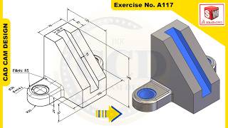 SolidWorks Tutorial for beginners Exercise A117