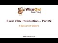 Excel VBA Introduction Part 22 - Files and Folders (FileSystemObjects)
