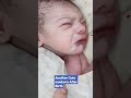 Cute Newborn baby first cry and soothing after birth