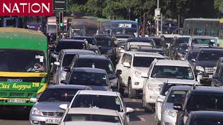 Huge traffic snarl-up in the CBD resulting from closure of a section of Uhuru highway