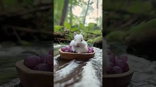 Cute Little Rabbit 🐰 Sailing with its Mini Boat 🛶 #cuterabbit #aigenerated  #cuteanimal