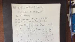 Given two non standard bases, find transition matrices