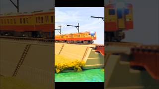 【Nゲージ】橋を渡る水島臨海鉄道キハ37、キハ38 (N scale model,Japanese train, Type KIHA37, KIHA38) #shorts