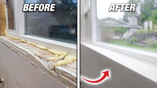 How To Fix UGLY Drafty Windows! Drywall Trim Repair DIY For Beginners!