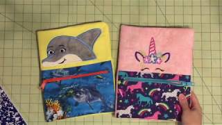 Sew and embroider a notebook cover with zipper pocket