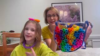 Mom and kid review and demo -  pop tubes - fun for creative play or as a noisy fidget