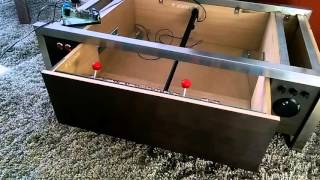 Coffee table arcade electric panel flip test