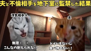 自宅の地下室で浮気中の夫たちを閉じ込めたらとんでもないことになった話【猫ミーム】