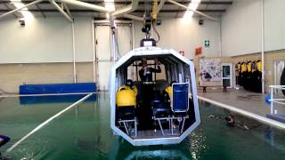 HUET in BOSIET - underwater flip in helicopter