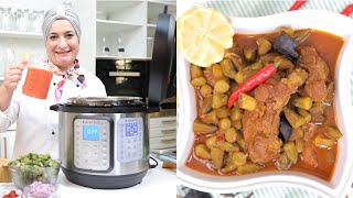 مرق بامية باللحم بطعم ورائحة ما في اجمل من هيك وفى قدر واحد instant pot