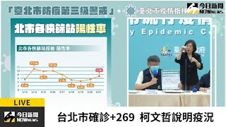 【直播／北市確診269例　市長柯文哲說明防疫狀況】