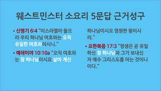 [WSC] 웨스트민스터 소요리 문답 3강: 제4문답(하나님은 누구신가), 제5문답(또 다른 하나님이 계시는가)