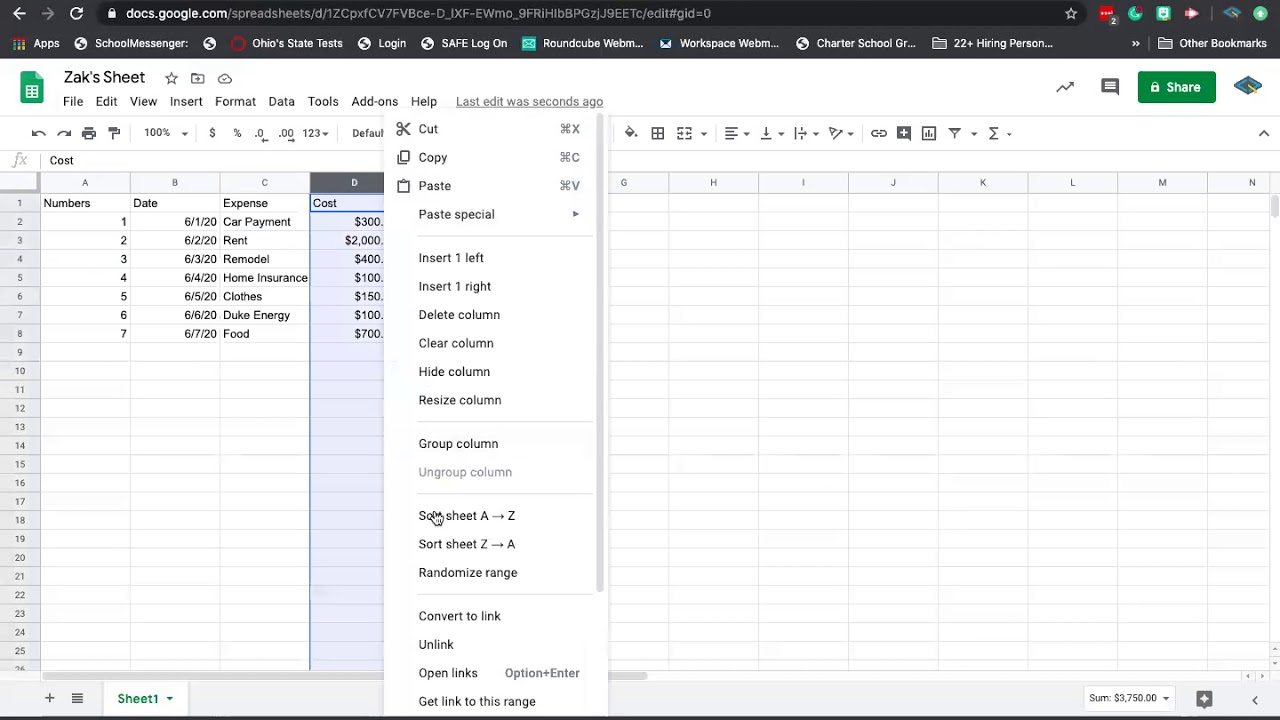 Spreadsheet Basics Youtube