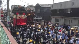 旧常滑地区祭礼2016(土） 北保育園前 瀬木字と山方字のコラボ2