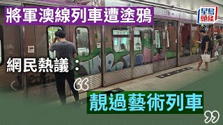 有片｜港鐵換「新裝」? 將軍澳線列車遭塗鴉｜星島頭條新聞｜港鐵｜將軍澳綫｜塗鴉｜列車｜車廂