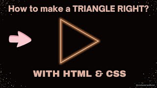Make a TRIAGLE RIGHT with HTML & CSS | A Beginner's Guide | Code Arena