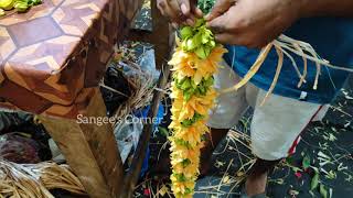 Making of Indian wedding garlands