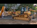 caterpillar d6n lgp gleisbettbau tram track renewing. zurich switzerland 15.08.2020.