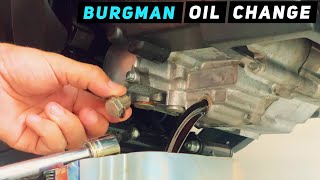 Suzuki Burgman 400 - Engine Oil / Oil Filter Change - 2017 - Current | Mitch's Scooter Stuff