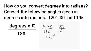 Radians And Converting To Degrees